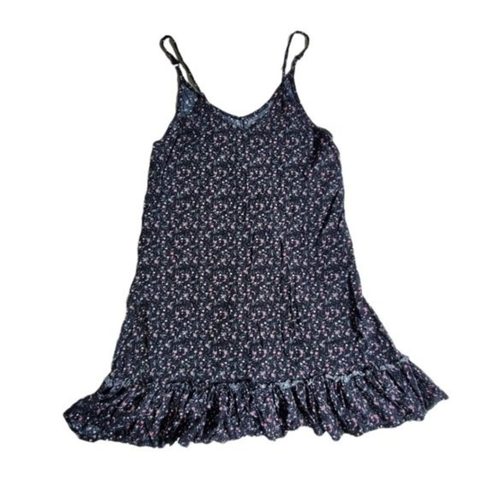 Art Class black pink green spaghetti strap floral print sundress sz XL